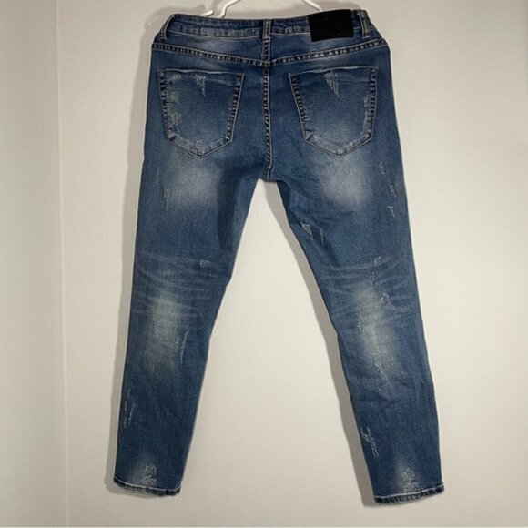 One Teaspoon Freebird II Low Waist Short Rise Fitted Leg Distressed Jean size 26 - Picture 7 of 8